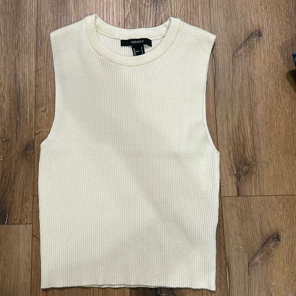 Cream knit forever 21 tank top